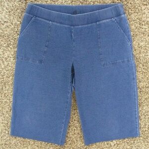J. Jill Pants Women's Large Petite Pure Indigo Capri Pull On Cotton‎ Stretch